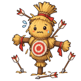 破魔矢の的案山子